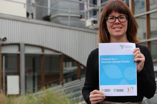 Felicity Millner with climate charter document